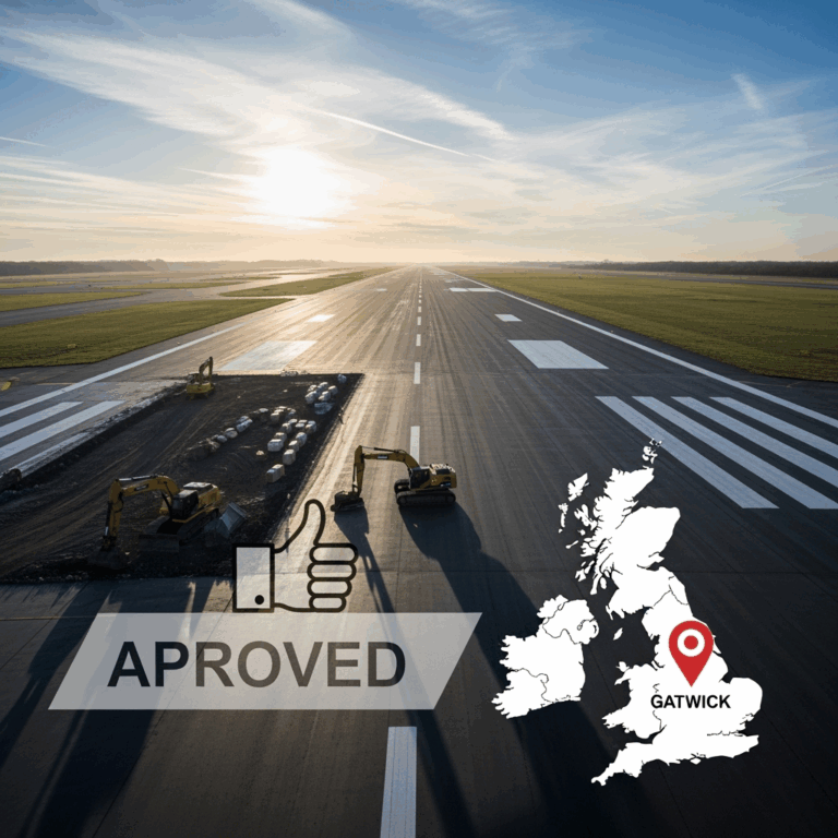 Illustration for: UK Approves Second Runway for Gatwick Expansion