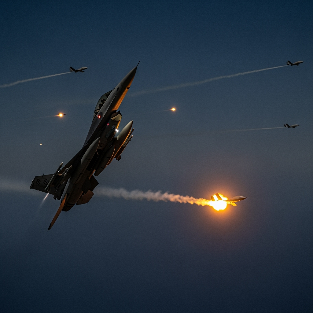 Illustration for: Israeli Air Force Intercepts Drones from Yemen
