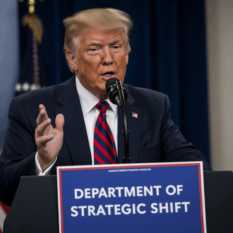 Illustration for: Trump Renames Department of War for Strategic Shift