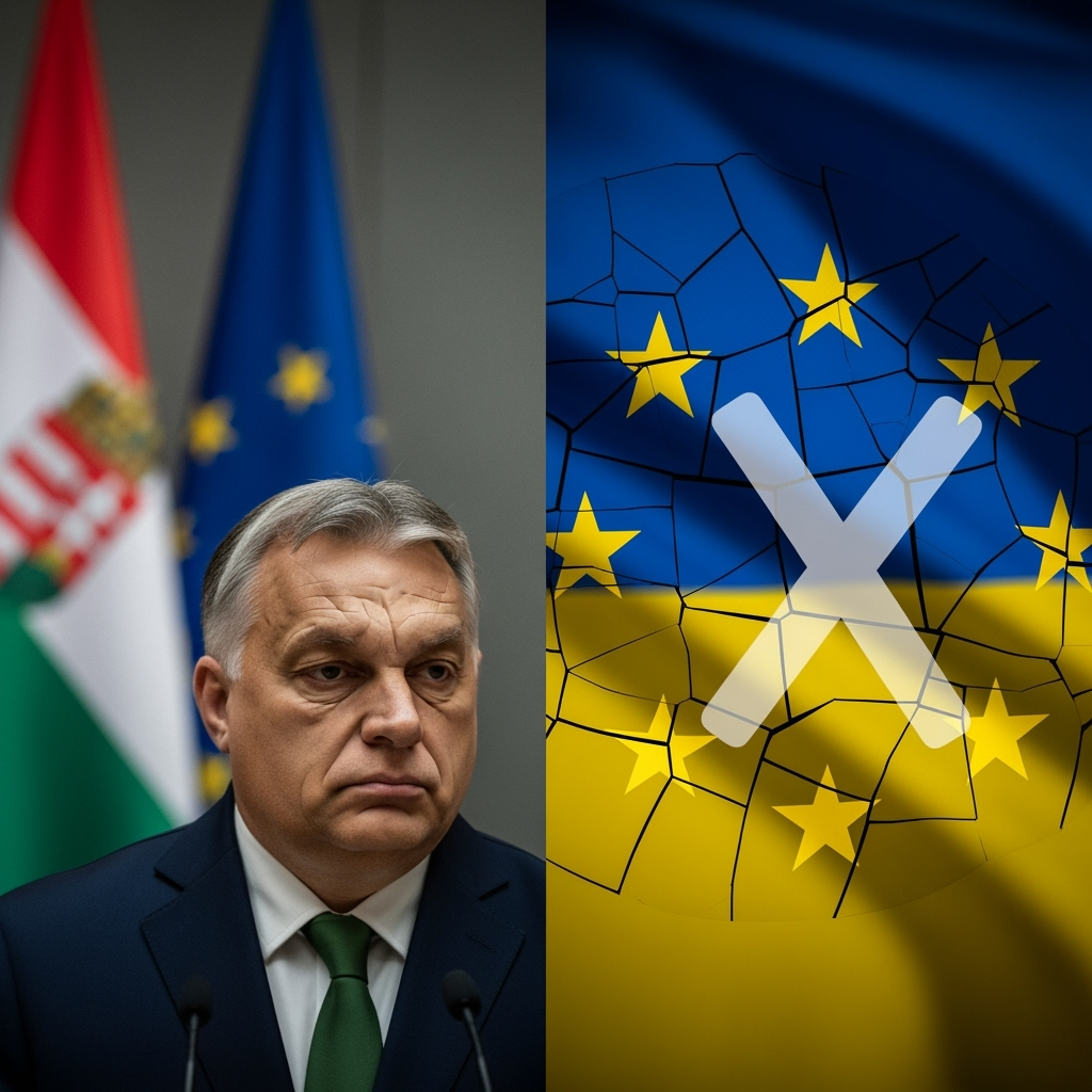 Illustration for: Hungary Opposes EU Talks for Ukraine Membership
