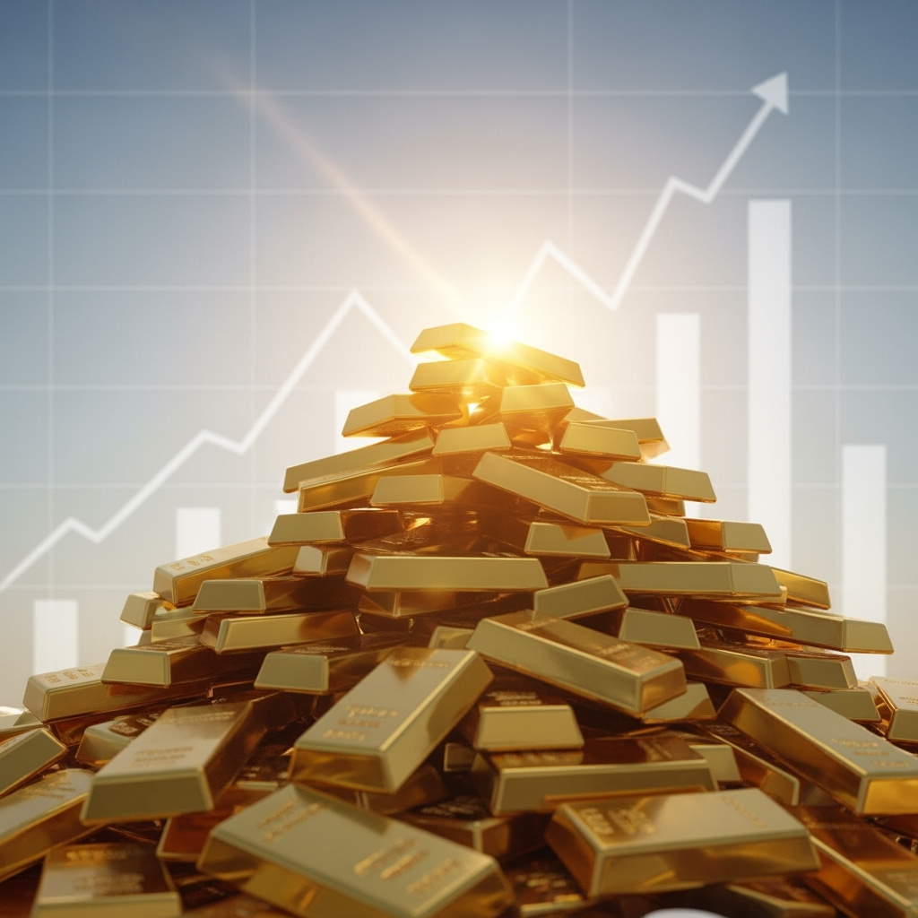 Illustration for: Gold Hits Record High Amid Fed Rate Cut Hopes