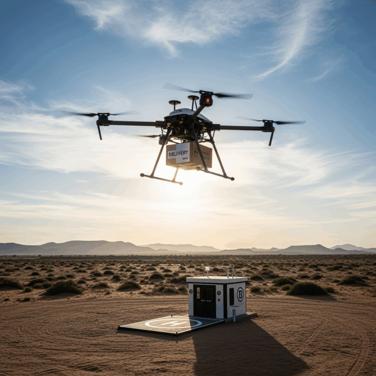Illustration for: Abu Dhabi Tests Drone Delivery from Al Samha