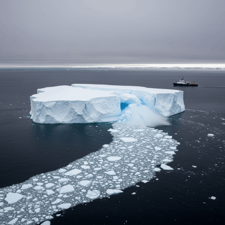 Illustration for: Antarctic Iceberg Shrinks Rapidly, Raising Concerns