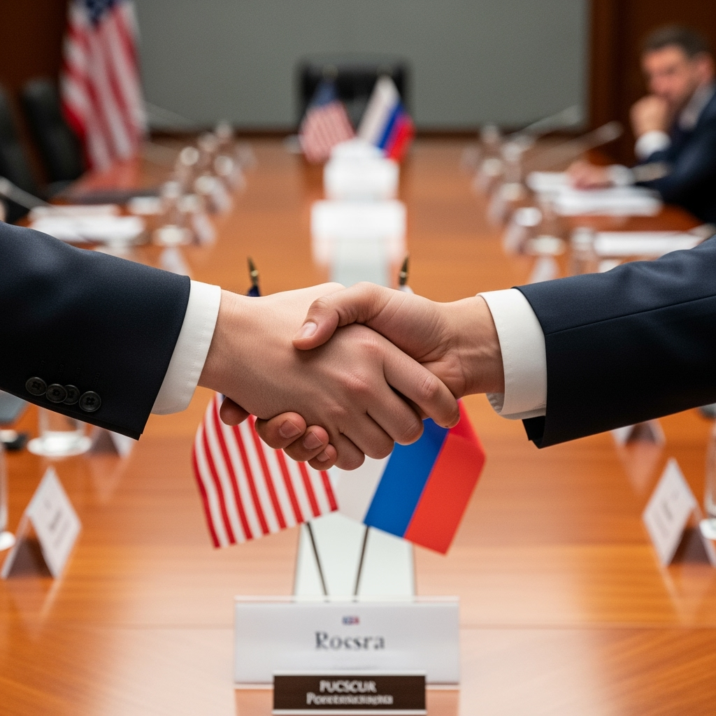Illustration for: US-Russia Talks on Tensions and Diplomacy