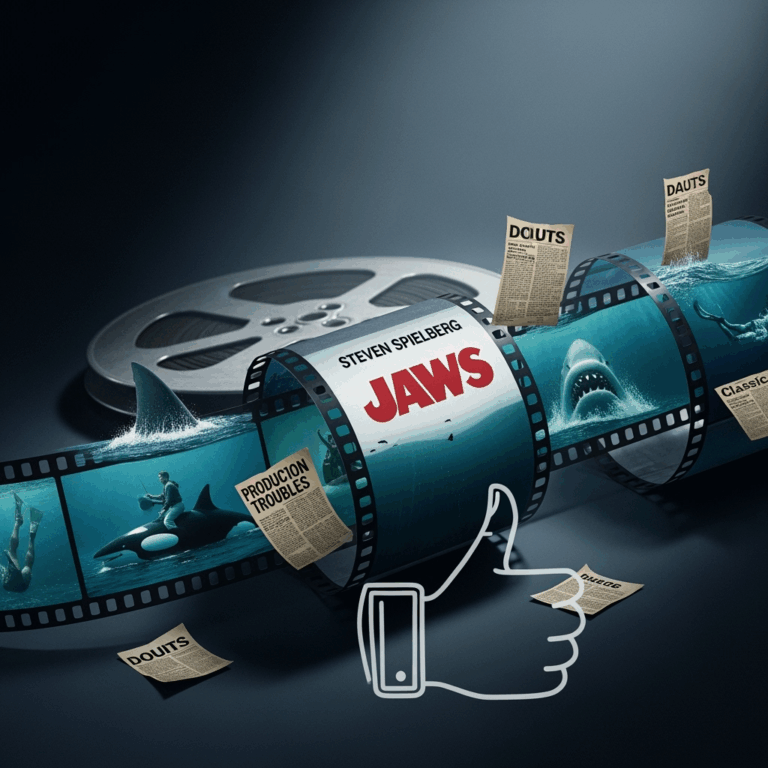 Illustration for: Spielberg's Jaws: From Doubts to Classic Success