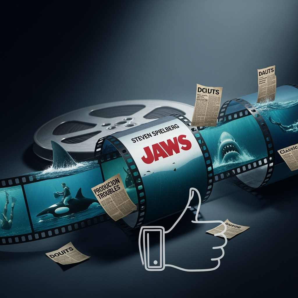 Illustration for: Spielberg's Jaws: From Doubts to Classic Success