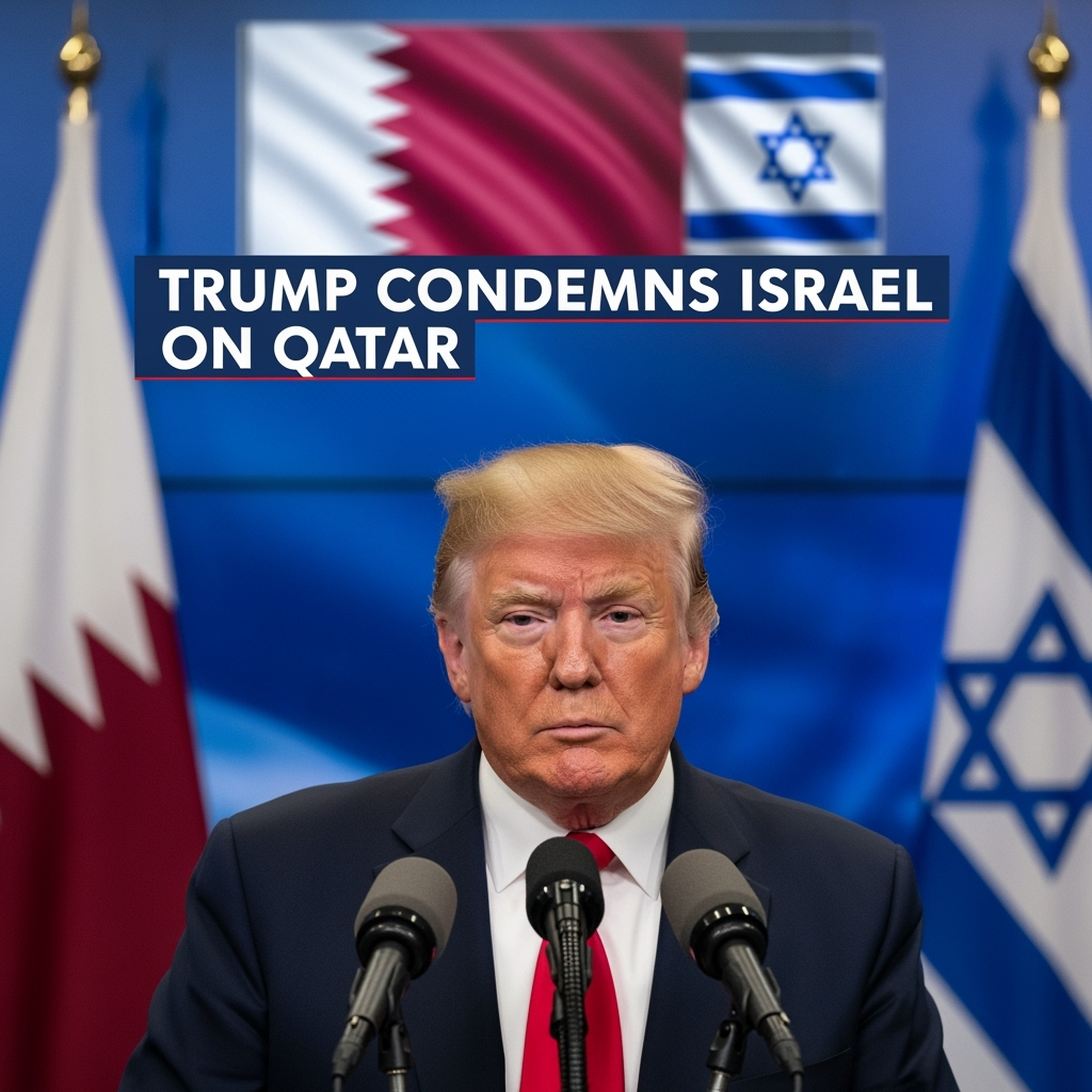 Illustration for: Trump Condemns Israeli Attack on Qatar