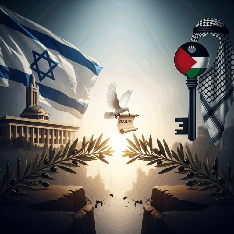 Illustration for: Israel-Hamas Negotiations and Ceasefire Developments