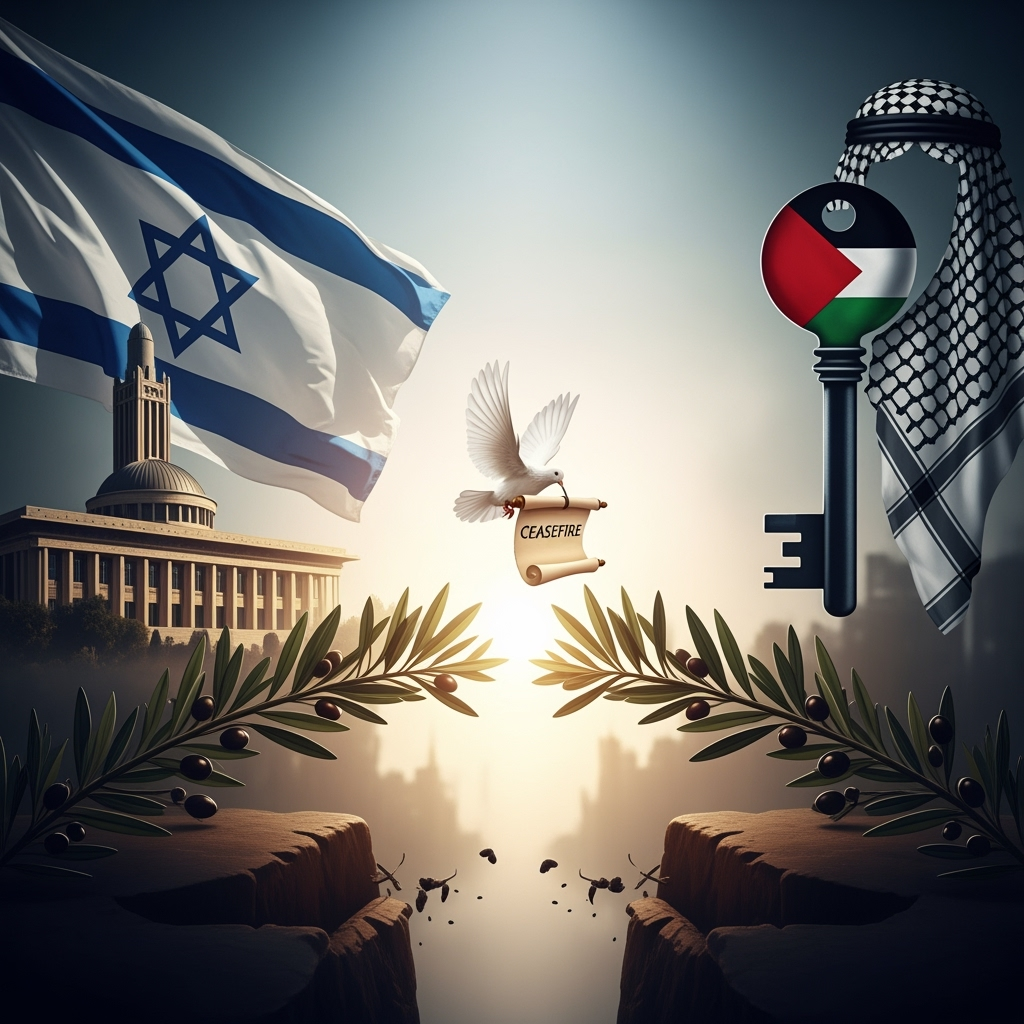 Illustration for: Israel-Hamas Negotiations and Ceasefire Developments