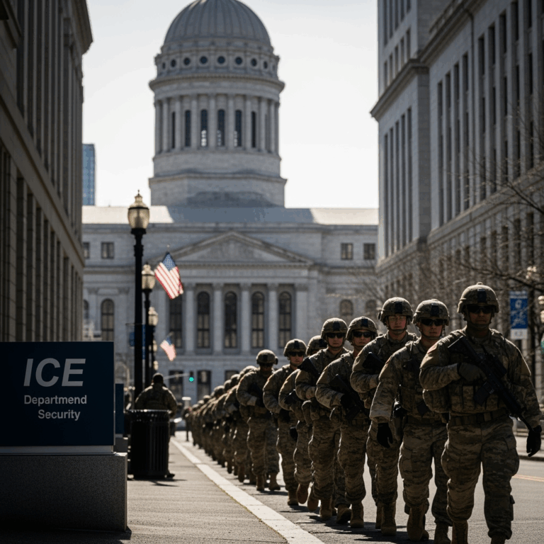 Illustration for: Trump Deploys Troops to Portland and ICE Facilities