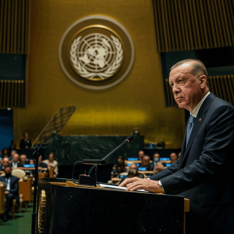 Illustration for: Erdogan Criticizes Israeli Actions in Gaza at UN