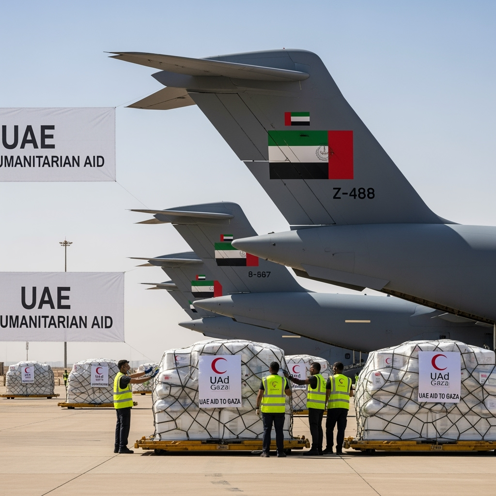 Illustration for: UAE Sends Relief Aid to Gaza