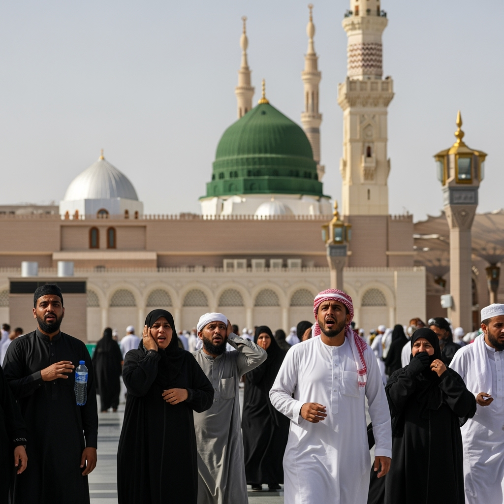Illustration for: Loud Noise Near Prophet's Mosque Startles Worshippers