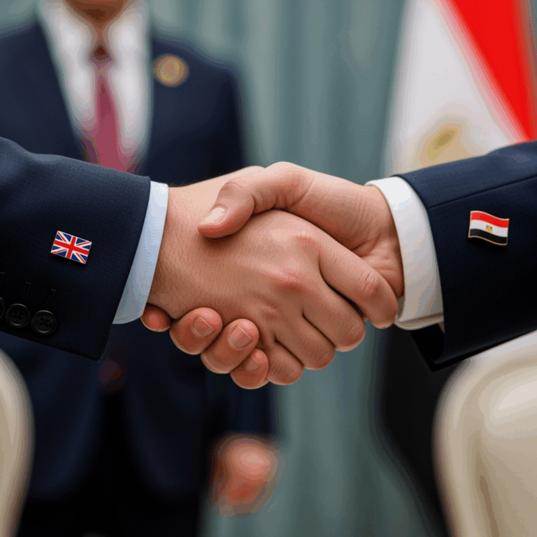 Illustration for: UK and Egypt Collaborate on Peace Framework