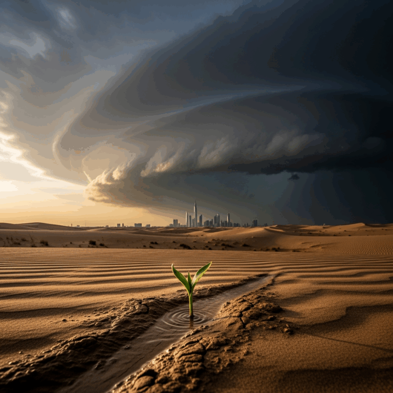 Illustration for: UAE's Climate Efforts: Slow Progress, Urgent Warnings