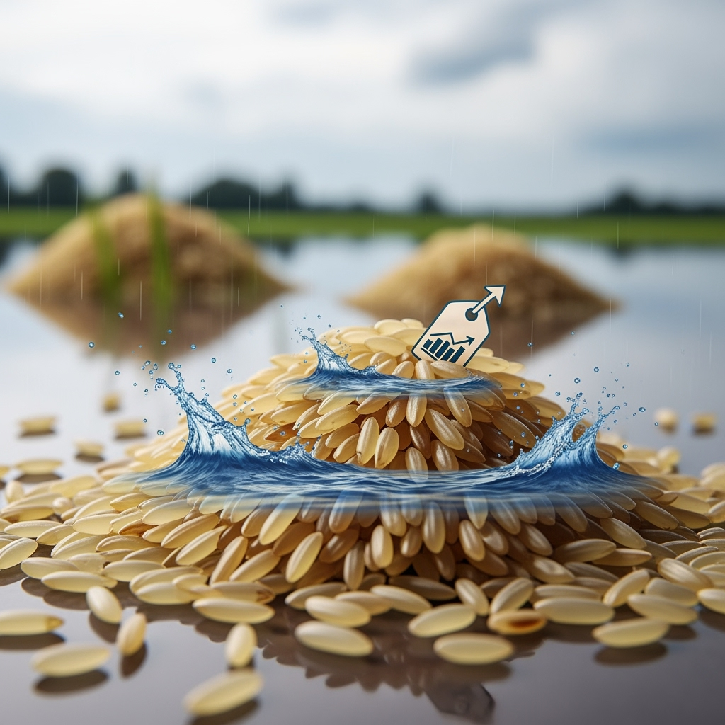Illustration for: Basmati Rice Prices Surge Amid Flooding in India & Pakistan