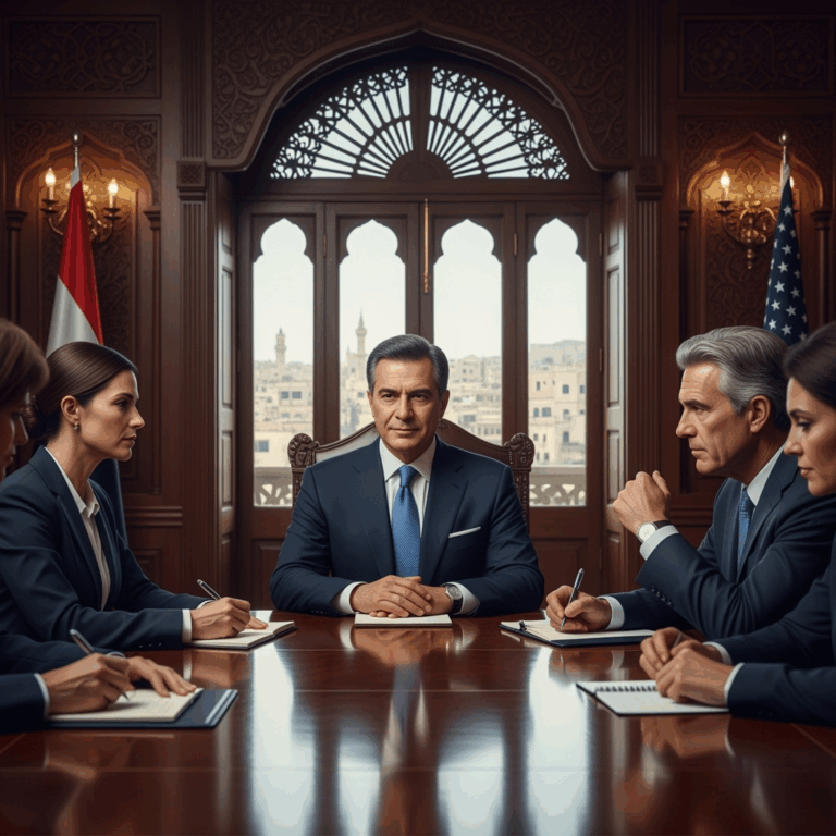 Illustration for: Syrian President Meets US Officials in Damascus