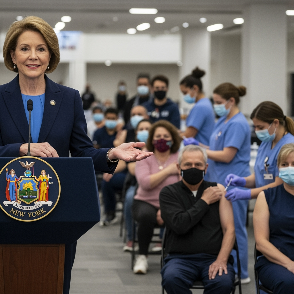 Illustration for: NY Governor Hochul Expands Covid Vaccine Access
