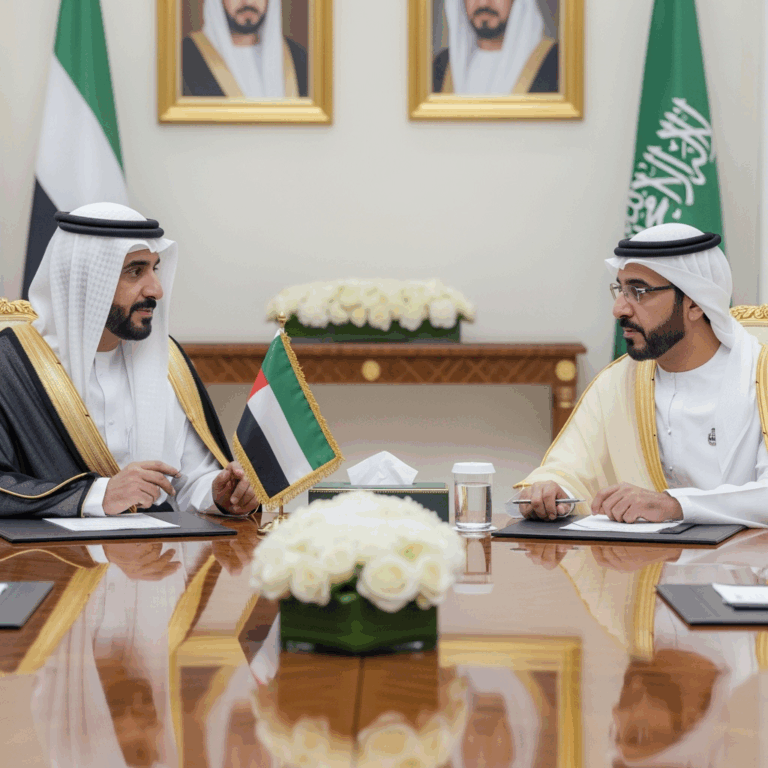 Illustration for: UAE and Saudi Leaders Discuss Regional Peace