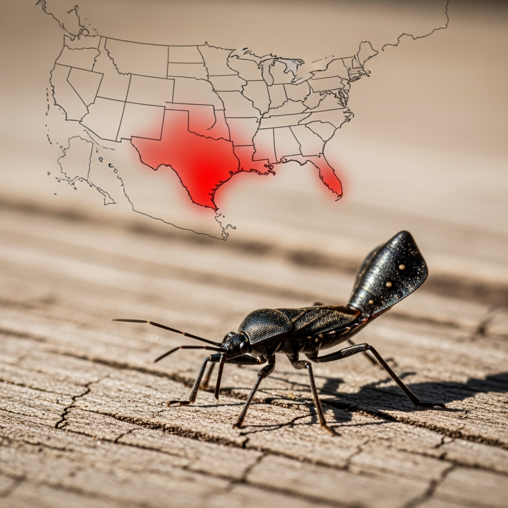 Illustration for: Chagas Disease Spread by Kissing Bug in Southern US