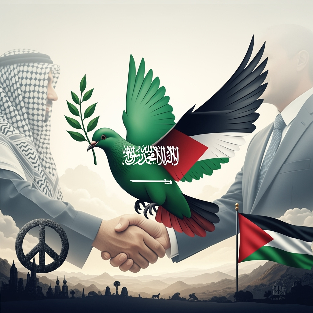 Illustration for: Saudi Efforts for Peace and Palestine Recognition
