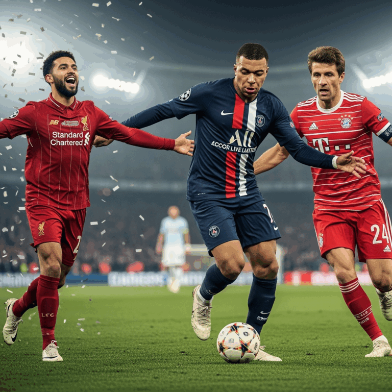 Illustration for: Champions League Thrills: Liverpool, PSG, Bayern Shine