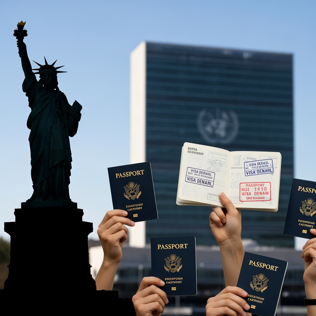 Illustration for: UN Calls for US to Reconsider Visa Denials