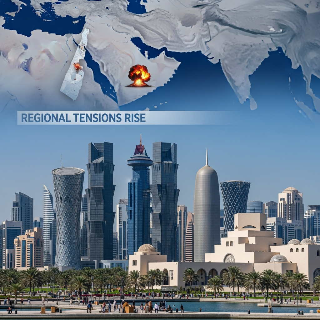 Illustration for: Qatar Safe After Israeli Strikes on Hamas
