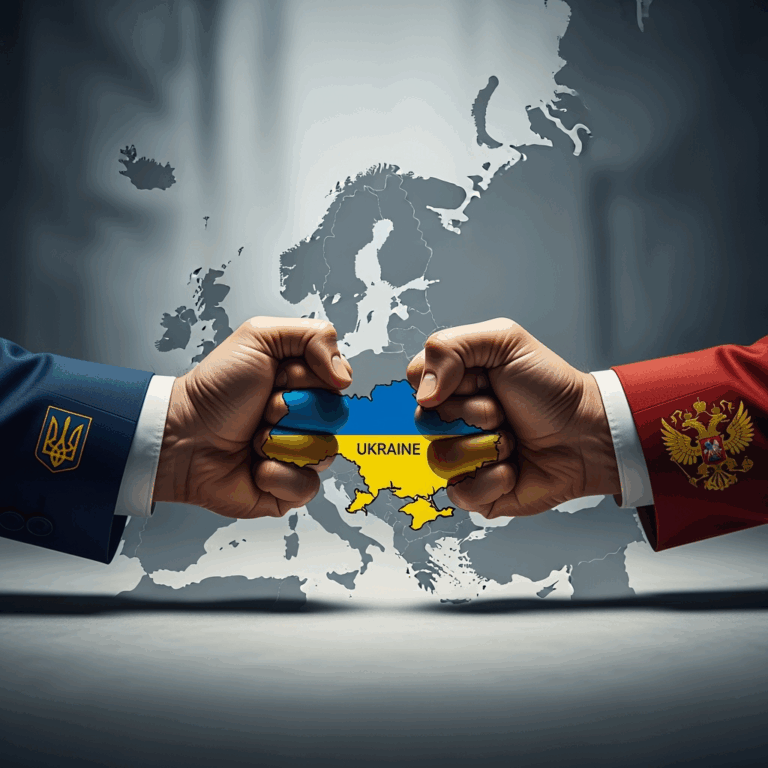 Illustration for: Tensions Rise: Ukraine and Russia Diplomatic Standoff