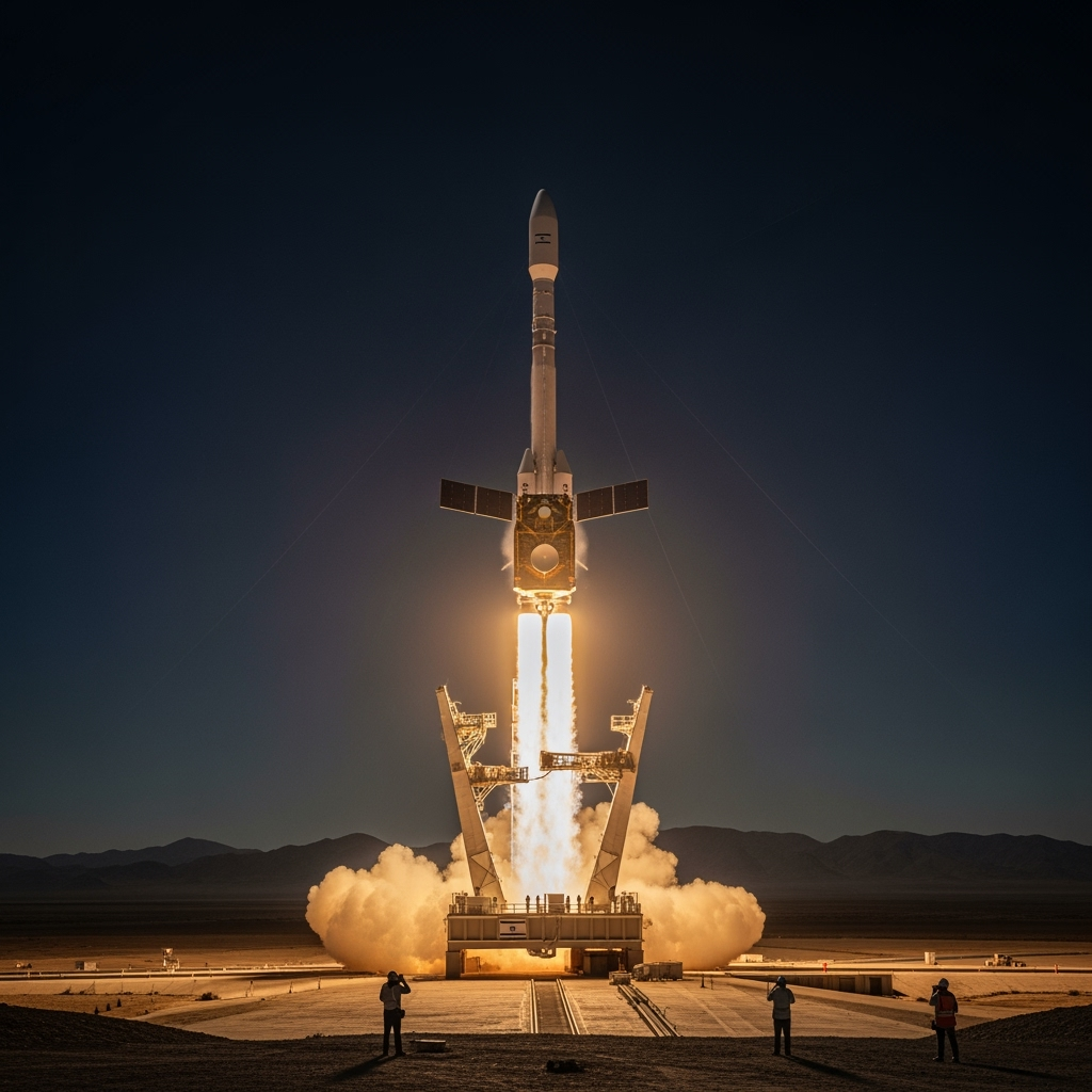 Illustration for: Israel Launches Advanced Military Satellite 'Ofek 19'