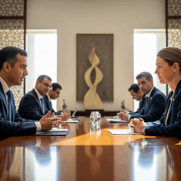 Illustration for: Emergency Meeting in Qatar After Israeli Attack