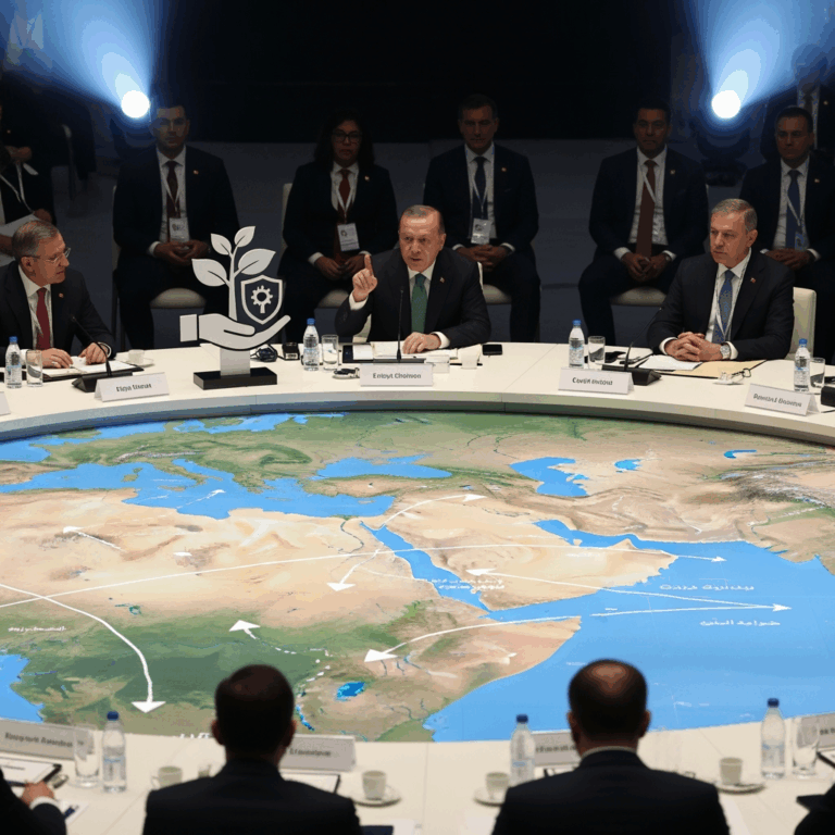 Illustration for: Erdogan Advocates Self-Sufficiency and Regional Cooperation