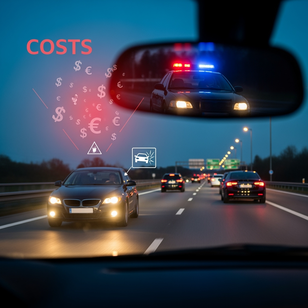 Illustration for: The Cost of Wrong Lane Driving: Risks and Fines
