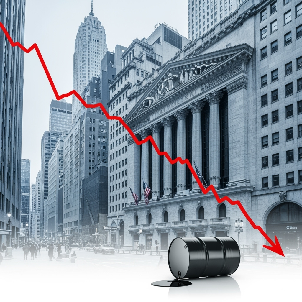 Illustration for: Oil Prices Dip Amid U.S. Economic Concerns