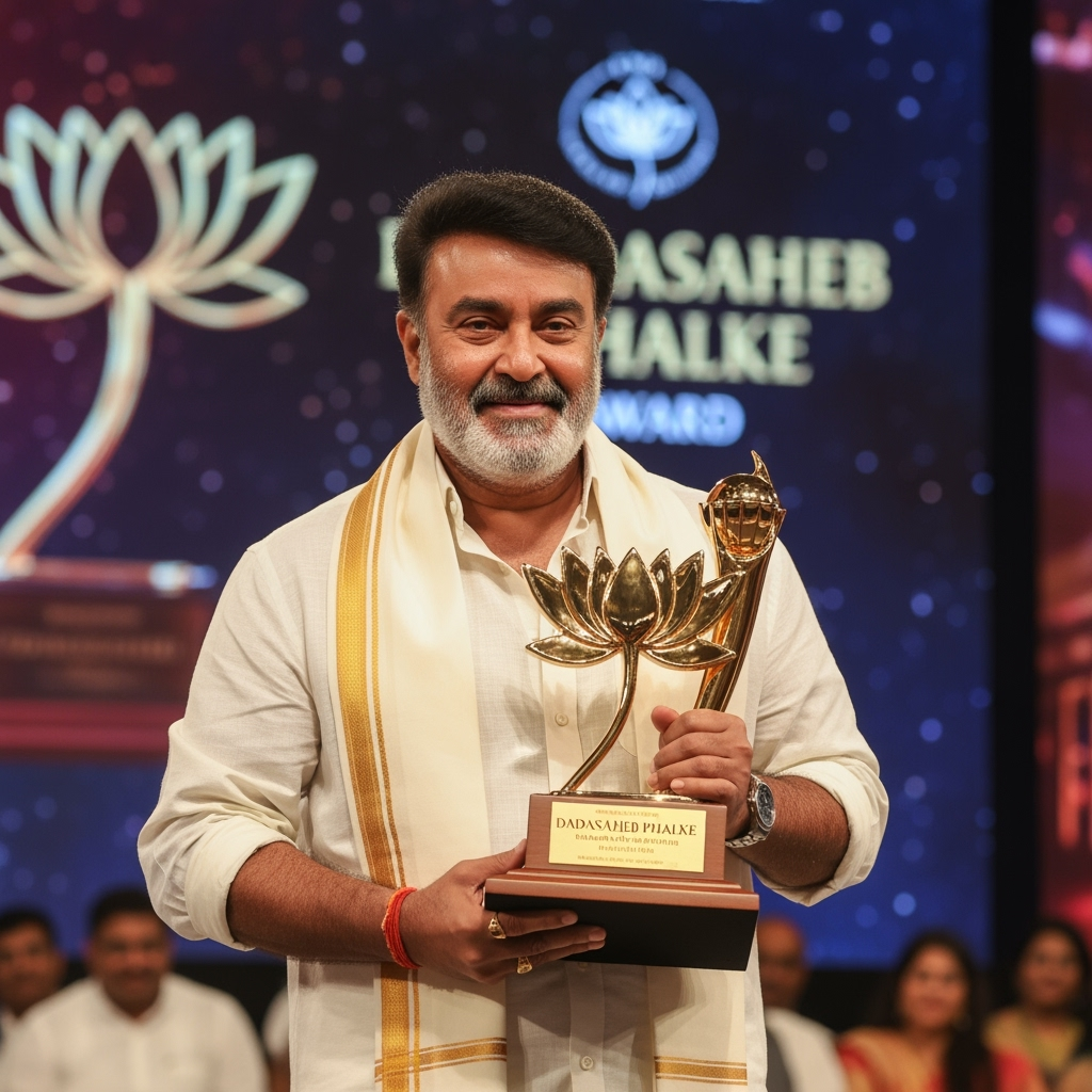Illustration for: Mohanlal Honored with Dadasaheb Phalke Award