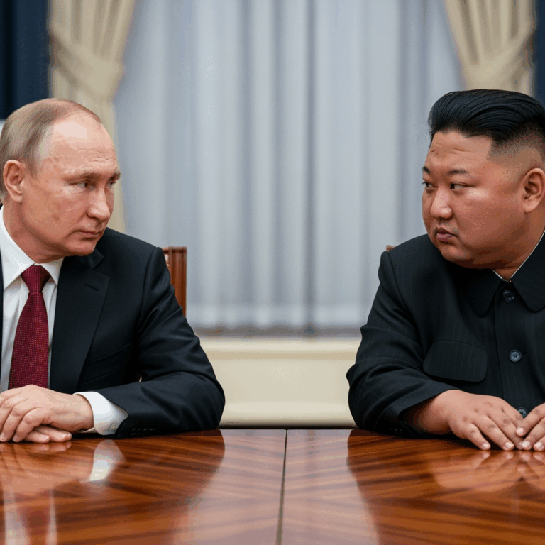 Illustration for: Putin and Kim Jong Un Discuss Bilateral Relations