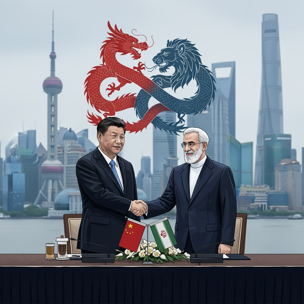 Illustration for: China-Iran Strategic Partnership Deepens at Shanghai Summit