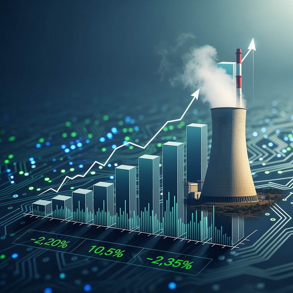 Illustration for: Nuclear Energy Stocks Surge Amid AI Demand