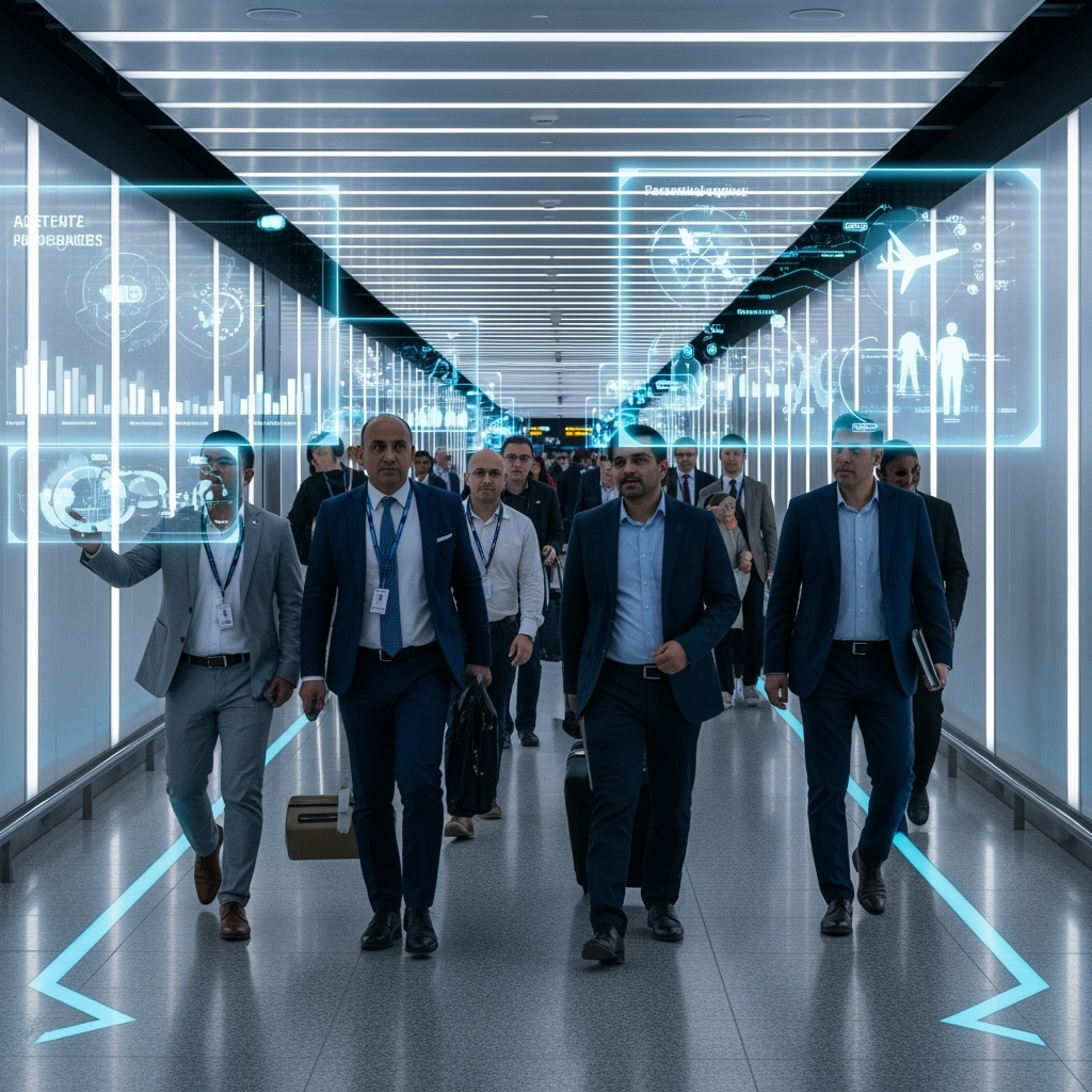 Illustration for: Dubai Airport Unveils AI-Powered Smart Corridor