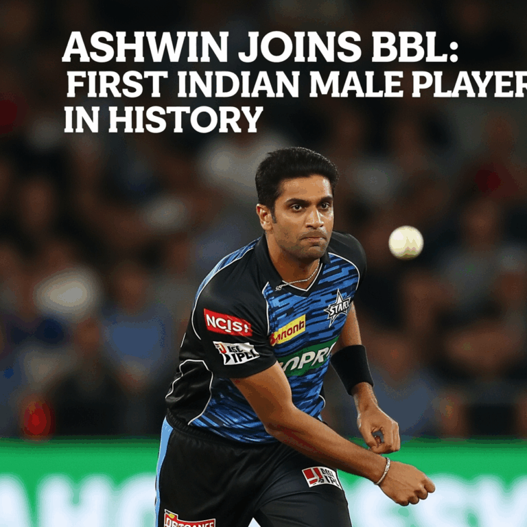 Illustration for: Ashwin Joins BBL: First Indian Male Player in History