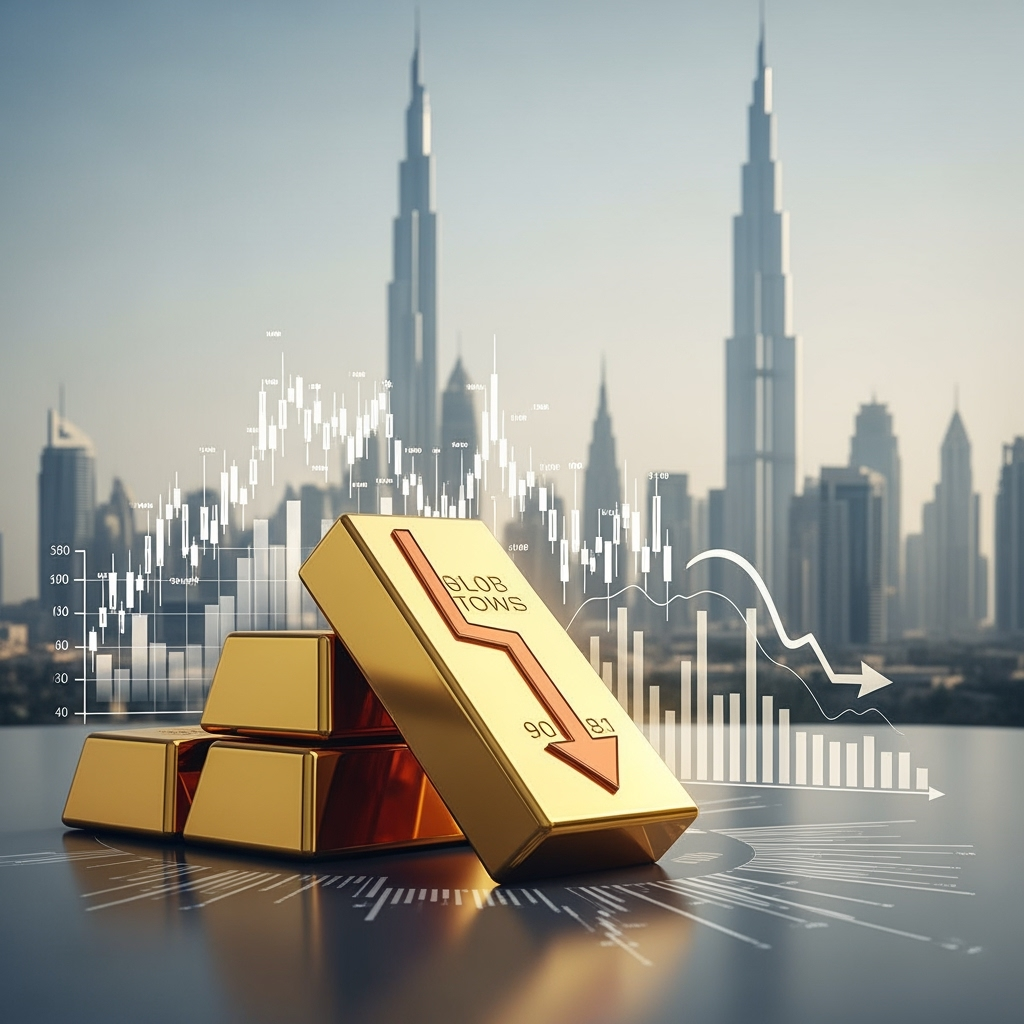 Illustration for: Dubai Gold Prices Drop as Market Dynamics Shift