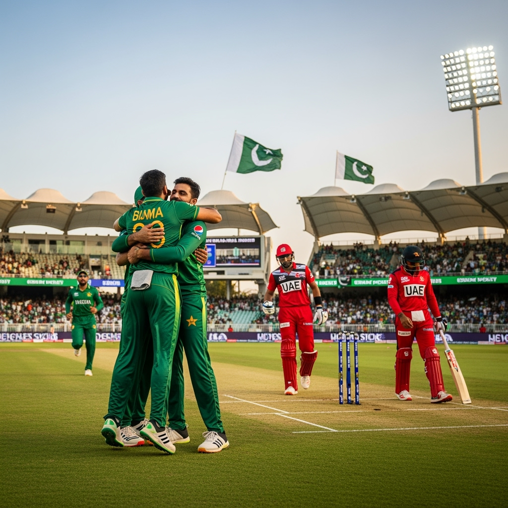 Illustration for: Pakistan Secures Final Spot with UAE Defeat
