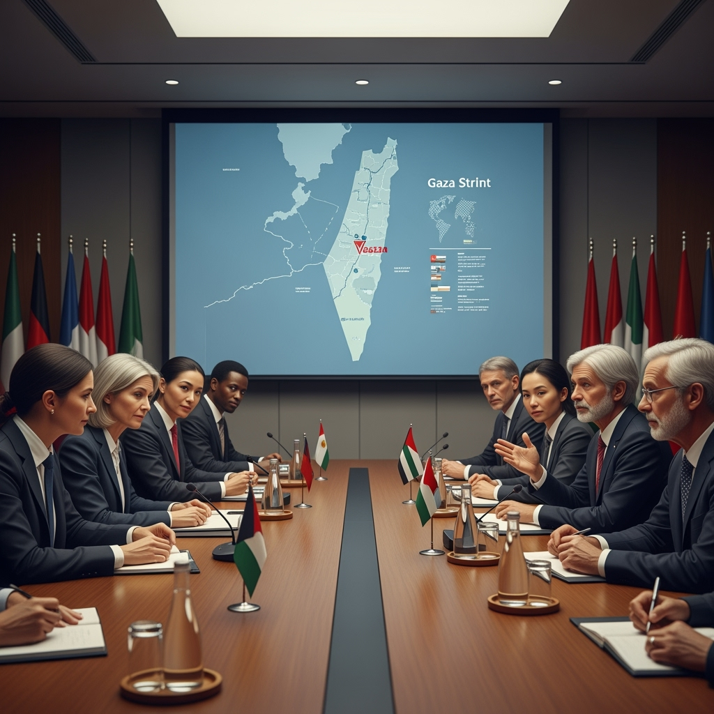 Illustration for: Elected Countries Address Gaza Crisis