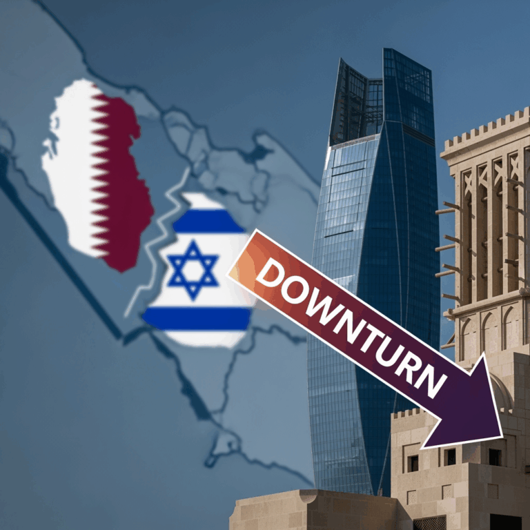 Illustration for: Gulf Markets Dip Amid Qatar-Israel Tension