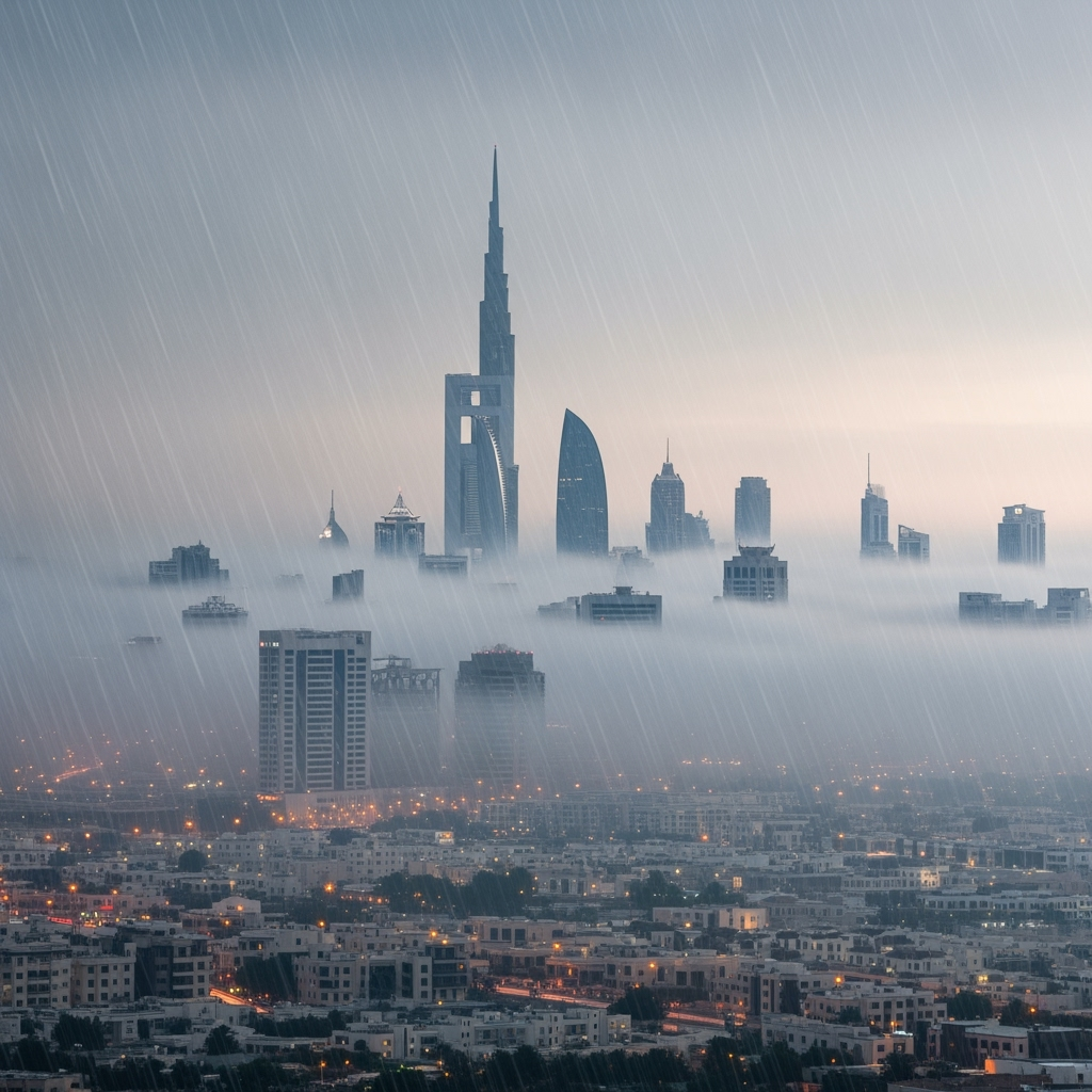 Illustration for: UAE Weather Forecast: Rain and Fog Expected