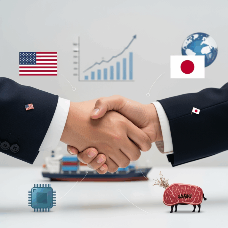 Illustration for: U.S.-Japan Trade Agreement Details and Impact