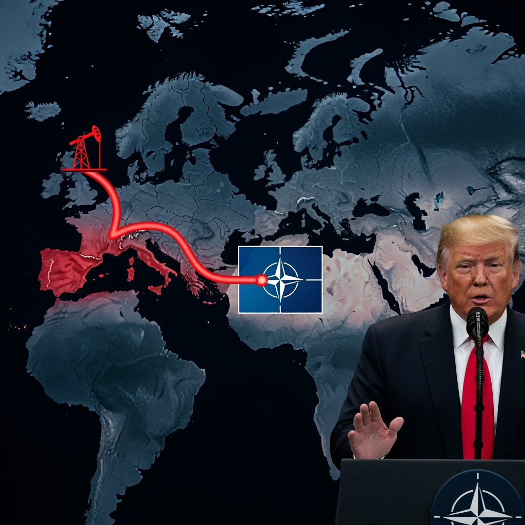 Illustration for: Trump's Strategy on Russian Oil and NATO