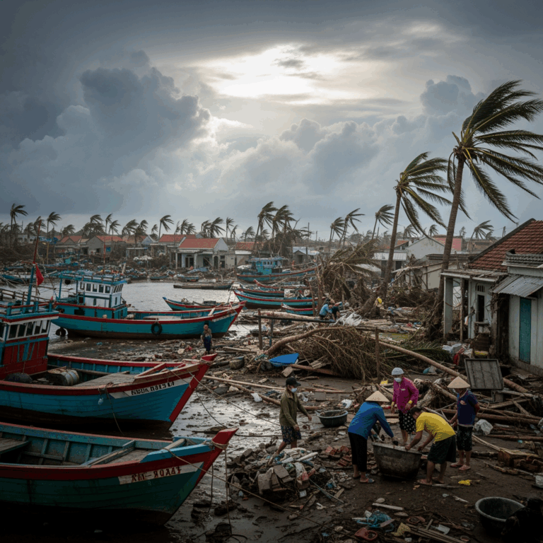 Illustration for: Vietnam Evaluates Typhoon Kalmaegi's Aftermath