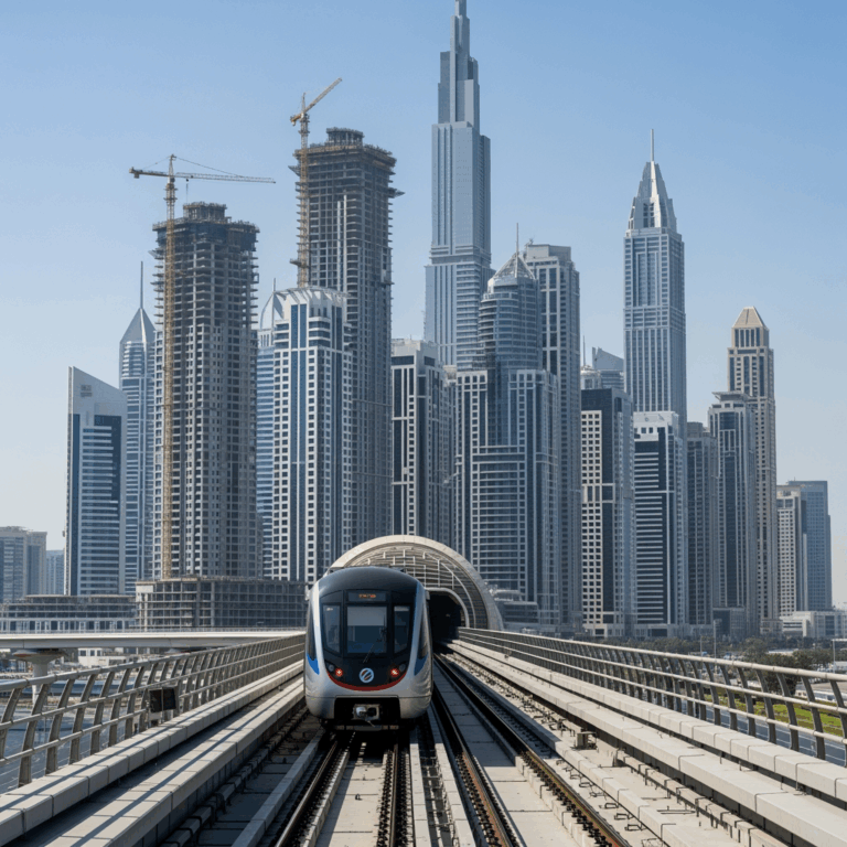 Illustration for: Dubai Metro Blue Line Fuels Real Estate Boom
