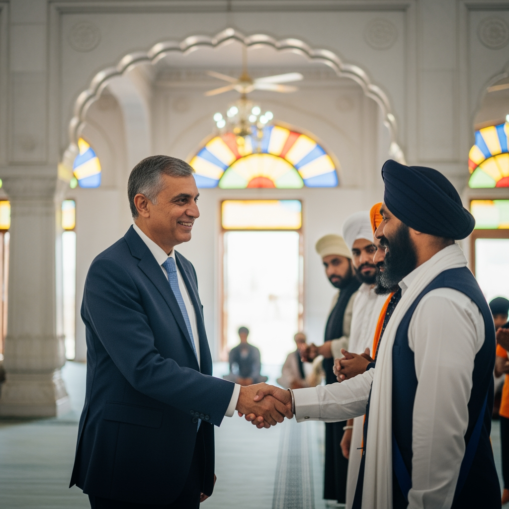 Illustration for: Dr. Mittal's Visit to Dubai Gurudwara
